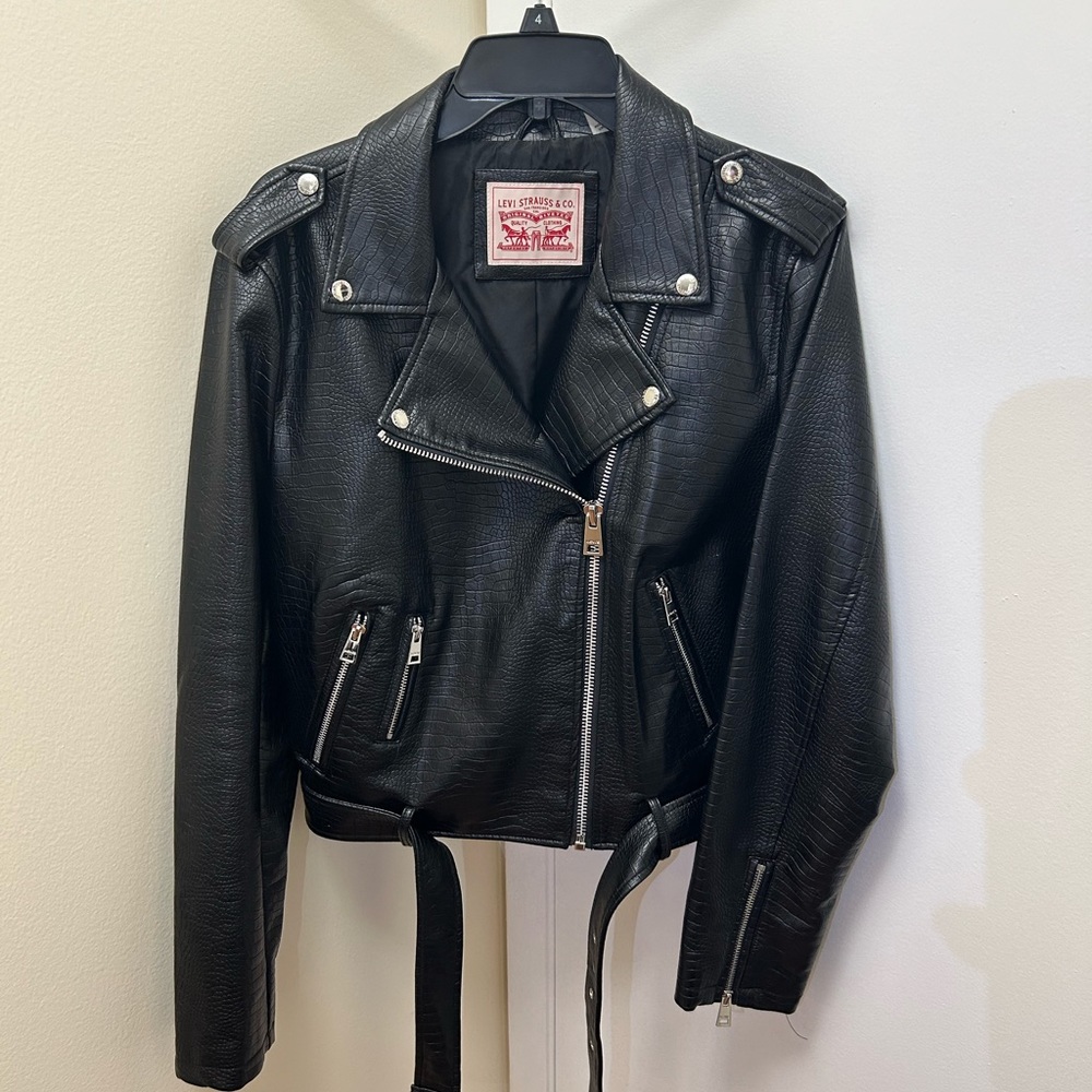 Women’s Levi’s Faux Leather Cropped Motorbike Jacket